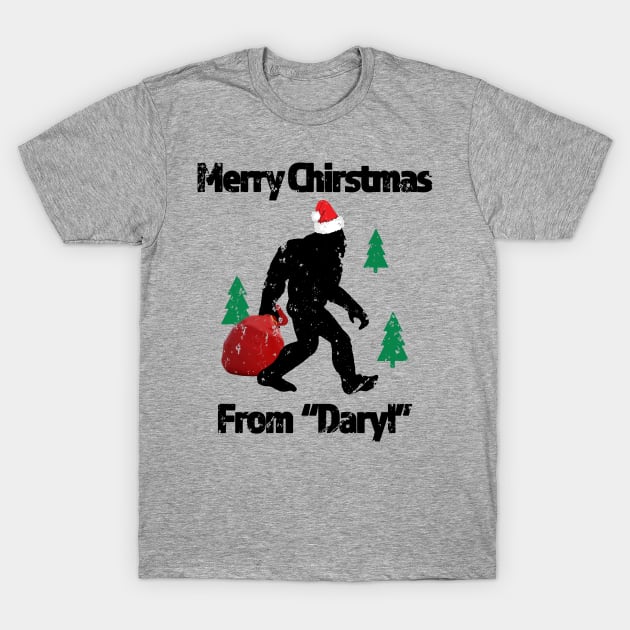 Merry Chiristmas From Daryl - Great Christmas Gift for the Believer - Black Lettering & Multi Color Logo design - Distressed Look T-Shirt by RKP'sTees